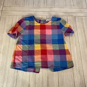 Madewell Rainbow Plaid Blouse